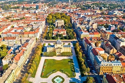 Tomislav Square and panoramic view of Zagreb