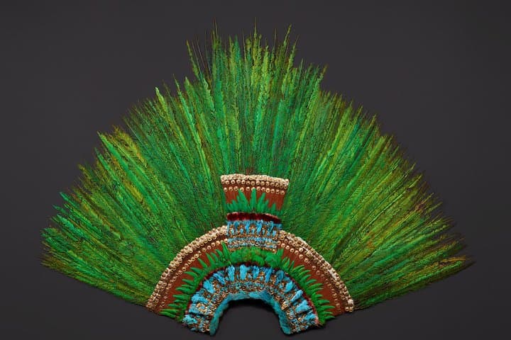 the unique Mexican feather headdres