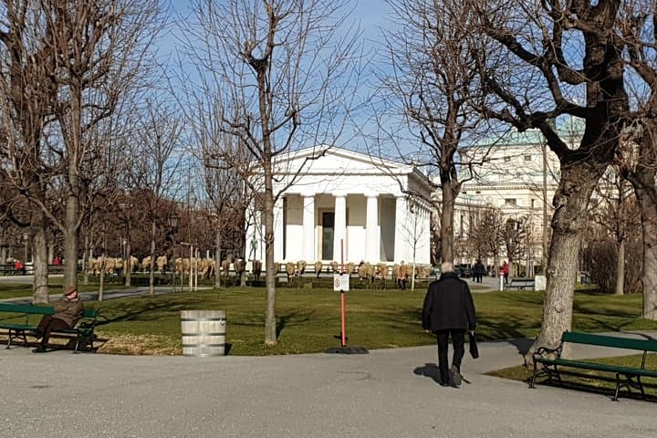 Walking through the park