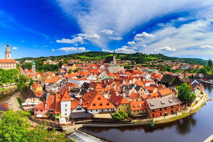 Cesky Krumlov aerial view