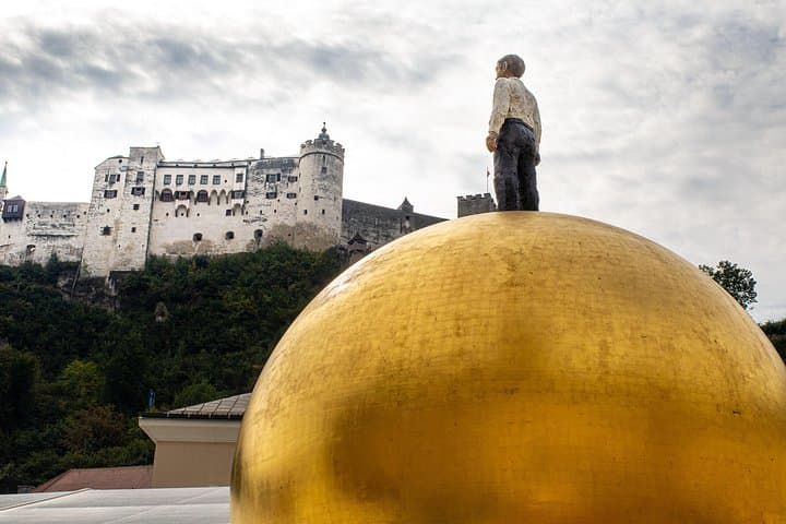 Gold sphere - famous tourist attraction.