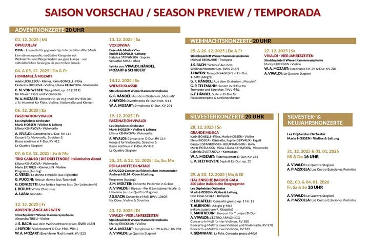 Vienna: Festive Advent, Christmas and New Year concerts