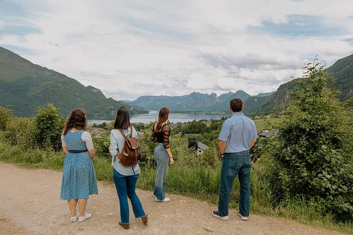 Take in panoramic views of the Salzkammergut Lake District near Wolfgangsee, a breathtaking filming location just outside Salzburg.