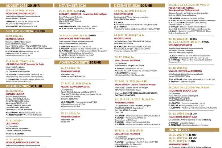 Classical Concerts in the Minorite Church - Tickets Vienna