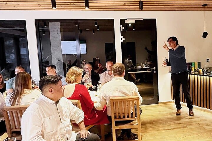 Darrel Joseph hosting an Austrian wine masterclass in Tirol, Austria.