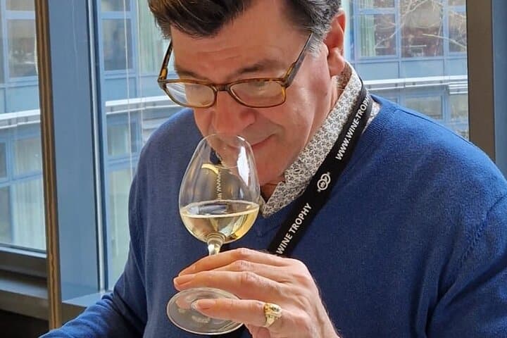 Darrel Joseph at a wine competition.